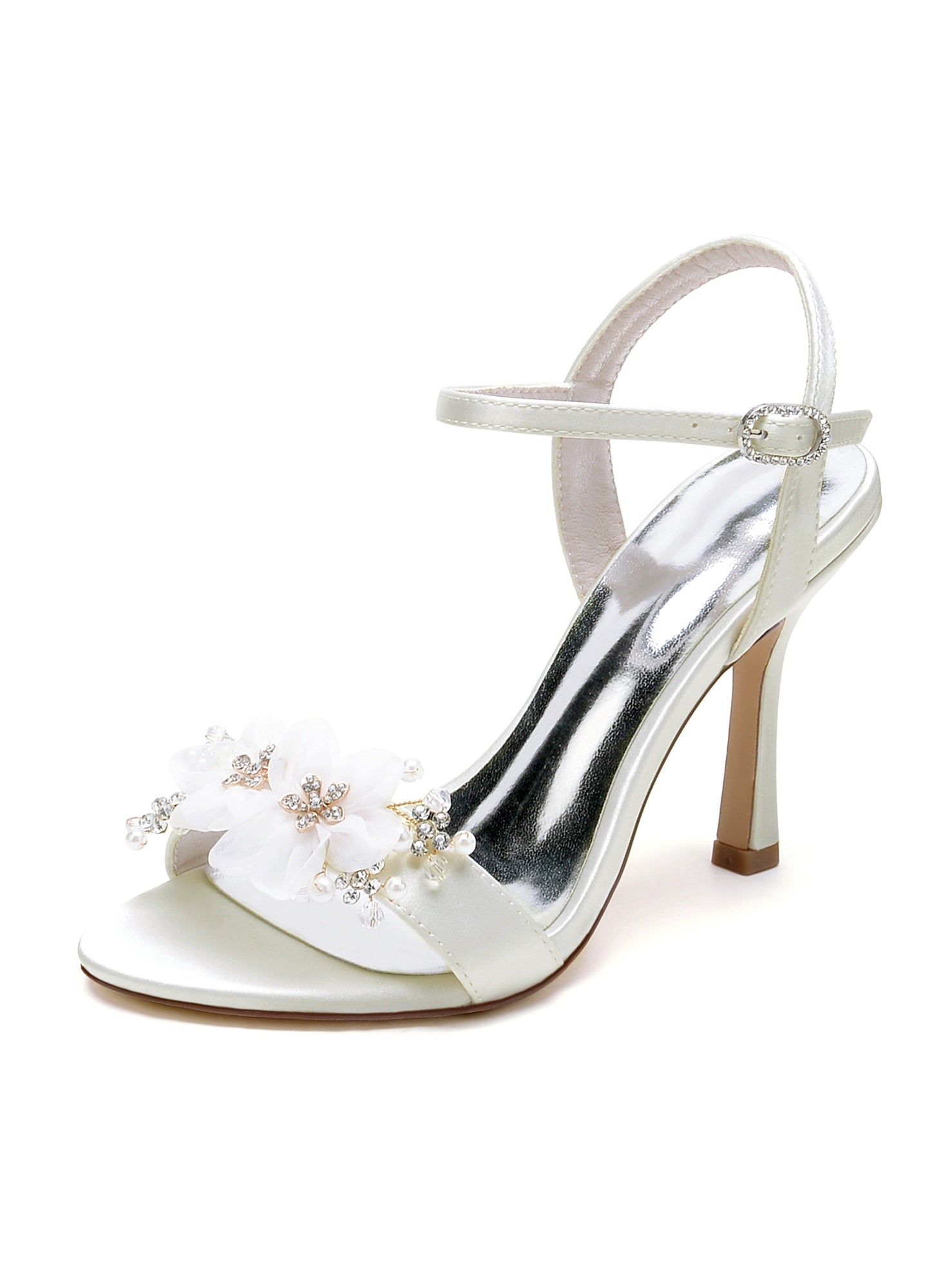 Bridesmaid Shoes for Women with Floral High Heels and Open Toe