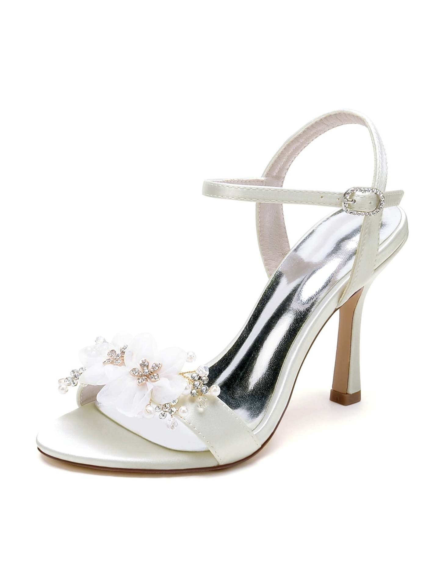 Bridesmaid Shoes for Women with Floral High Heels and Open Toe