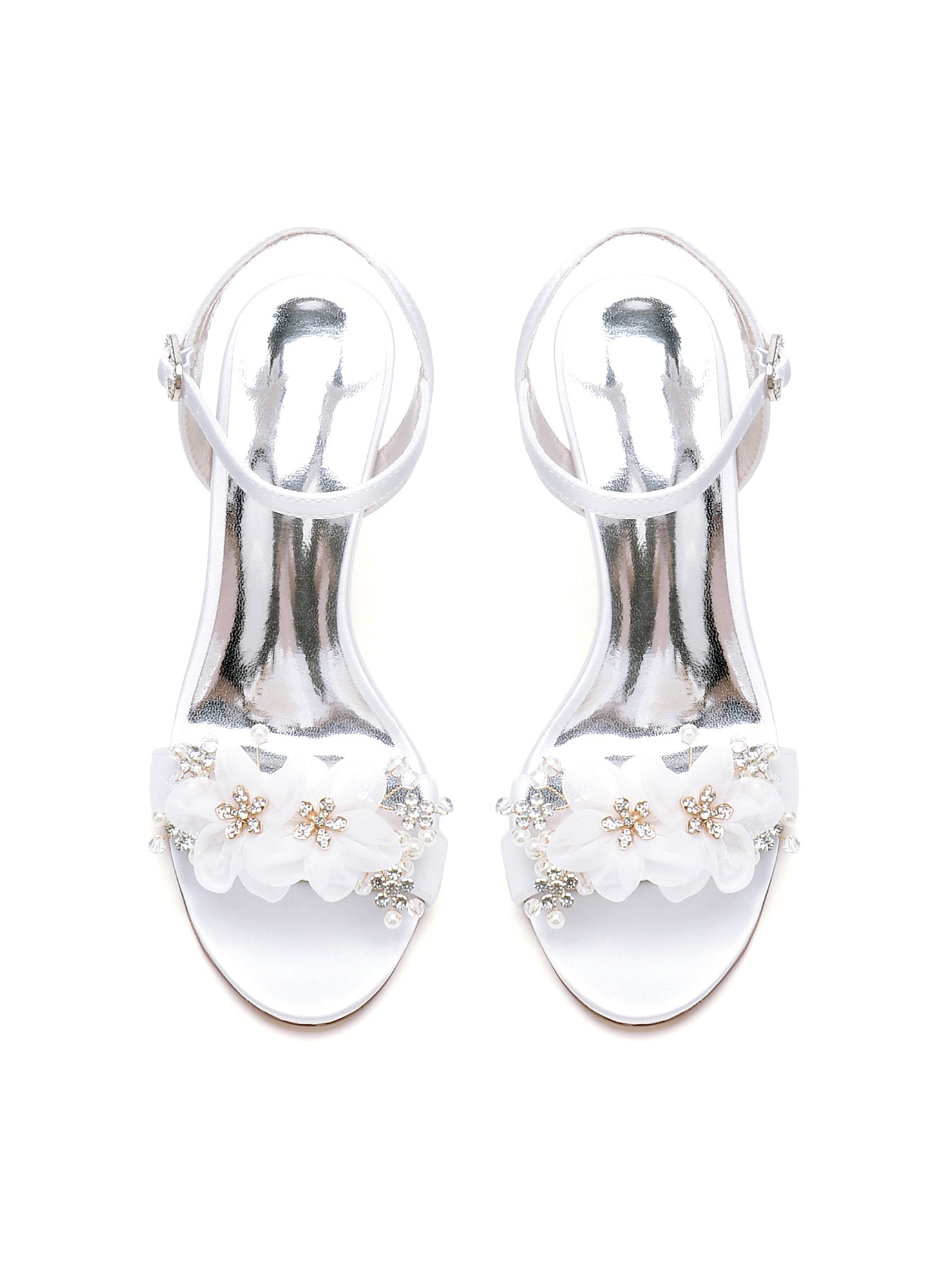 Bridesmaid Shoes for Women with Floral High Heels and Open Toe