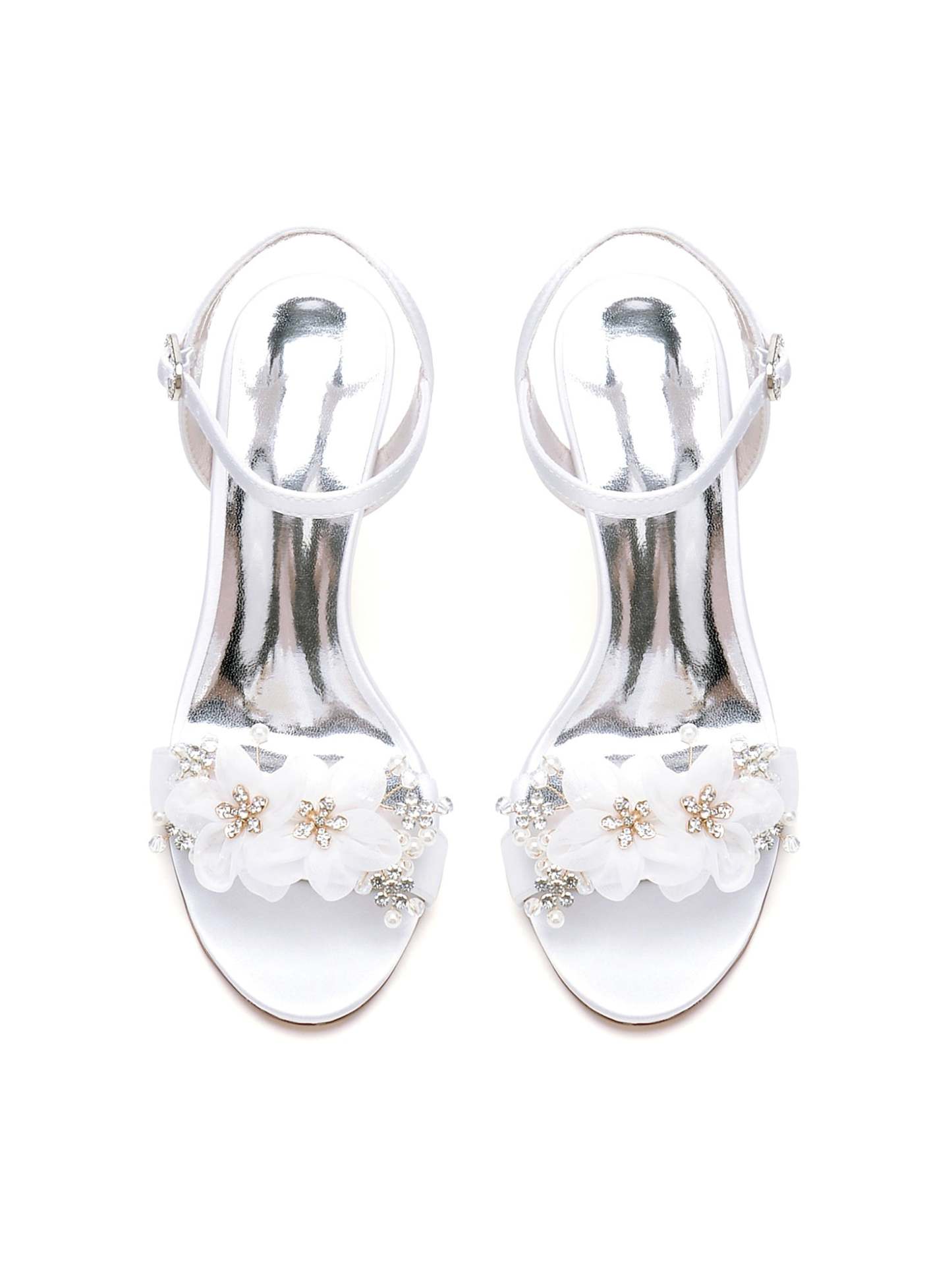 Bridesmaid Shoes for Women with Floral High Heels and Open Toe