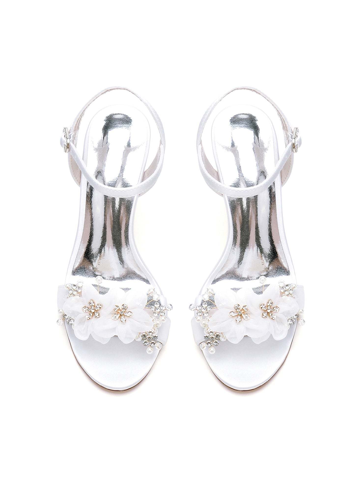 Bridesmaid Shoes for Women with Floral High Heels and Open Toe