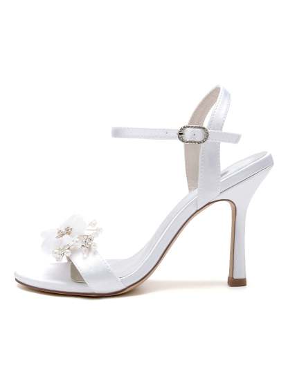 Bridesmaid Shoes for Women with Floral High Heels and Open Toe