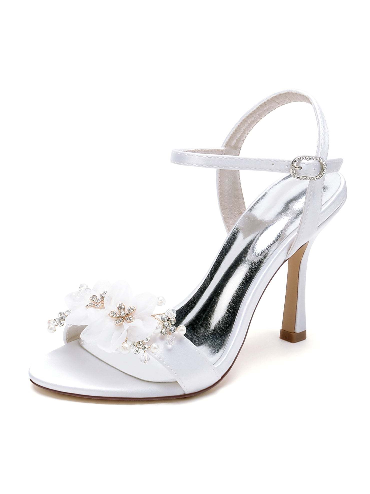 Bridesmaid Shoes for Women with Floral High Heels and Open Toe
