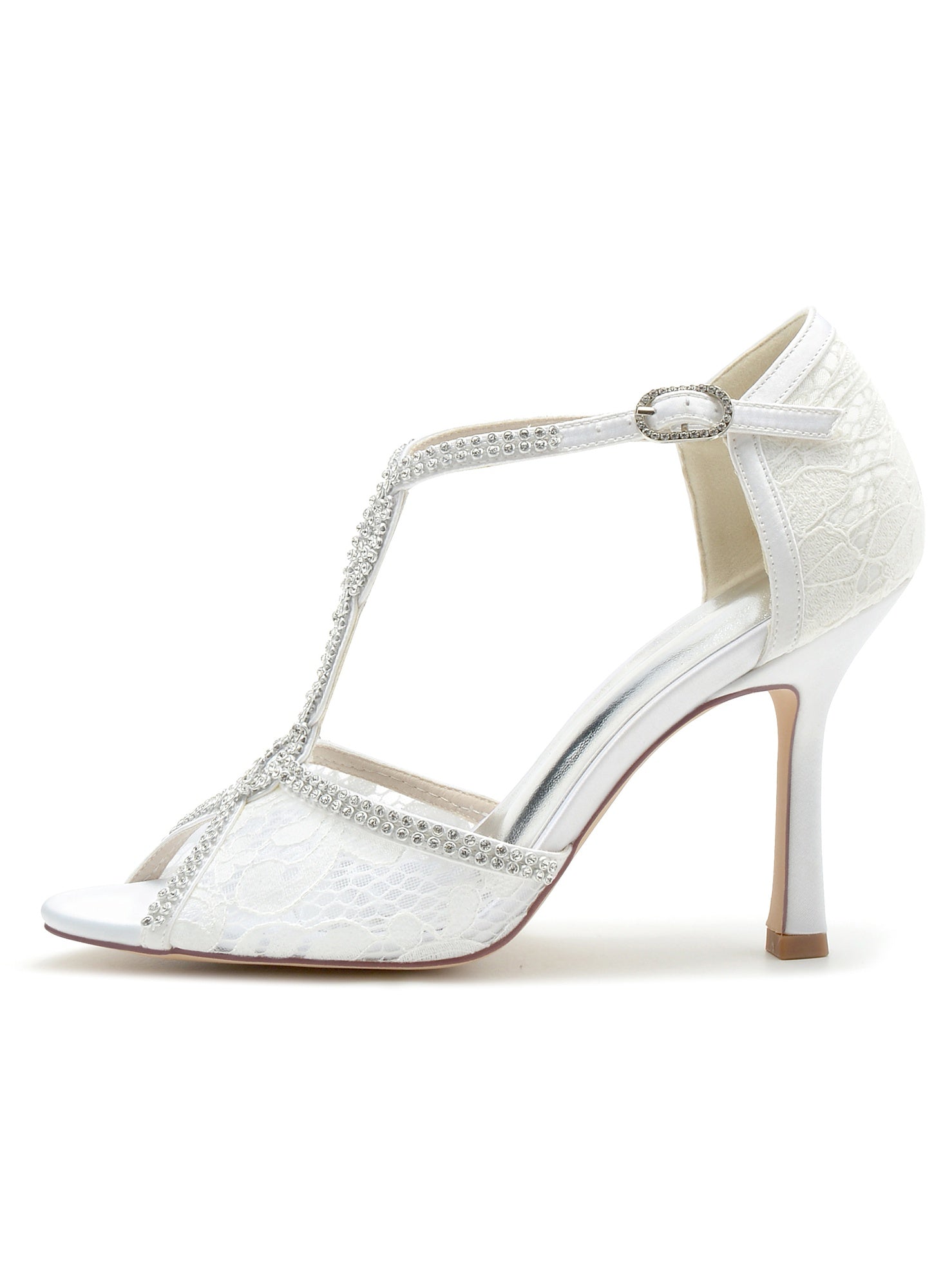 Bridal Lace High Heel Open Toe Shoes for Women