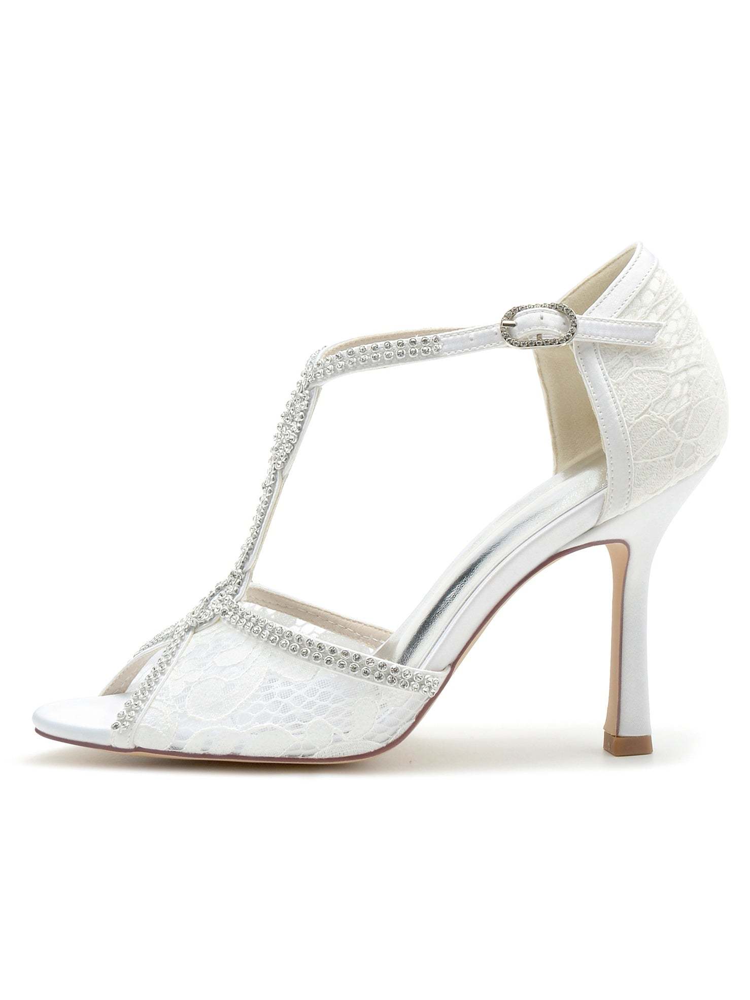 Bridal Lace High Heel Open Toe Shoes for Women