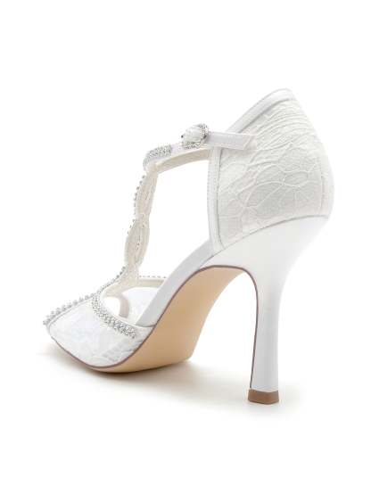 Bridal Lace High Heel Open Toe Shoes for Women