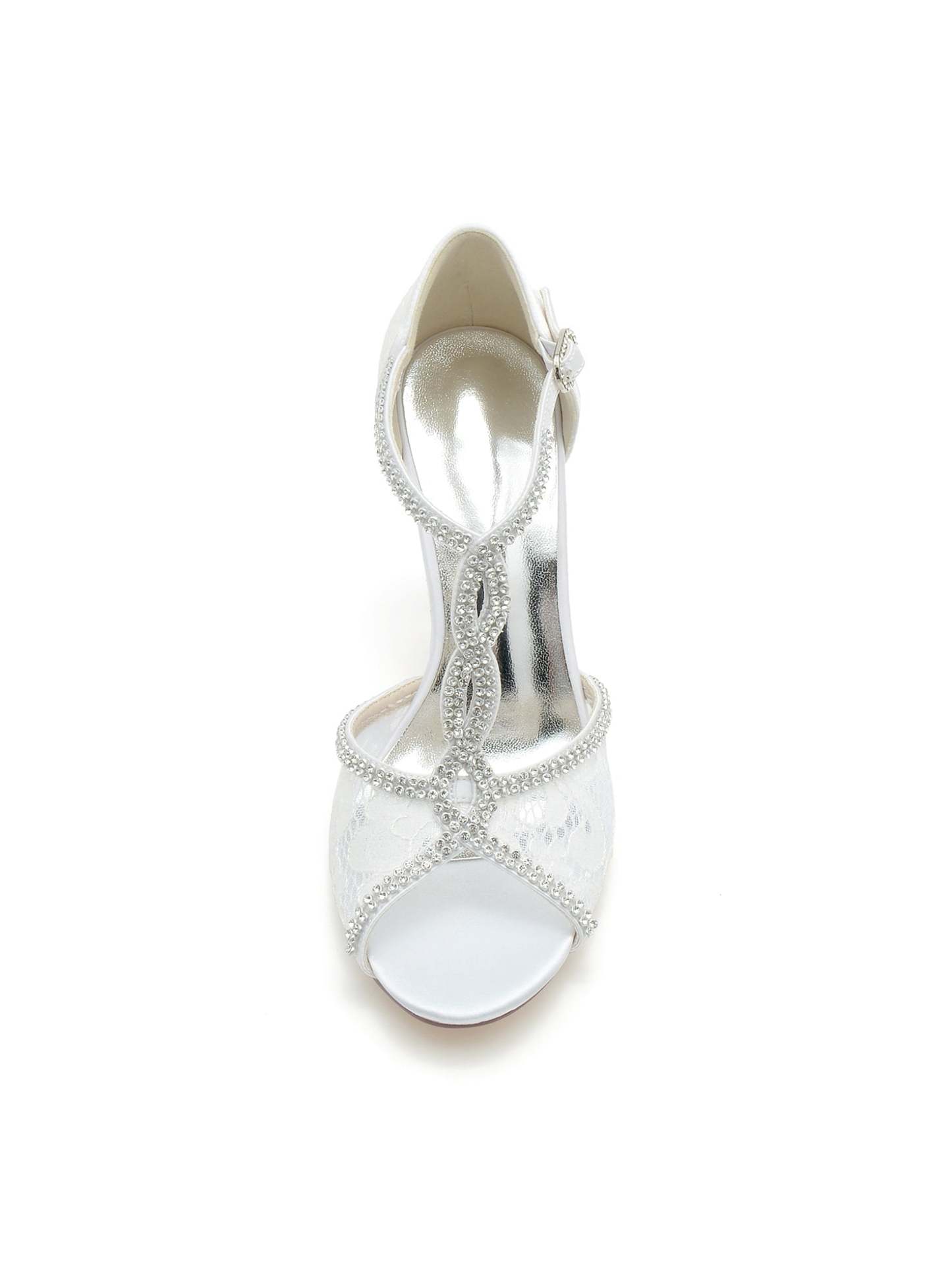 Bridal Lace High Heel Open Toe Shoes for Women