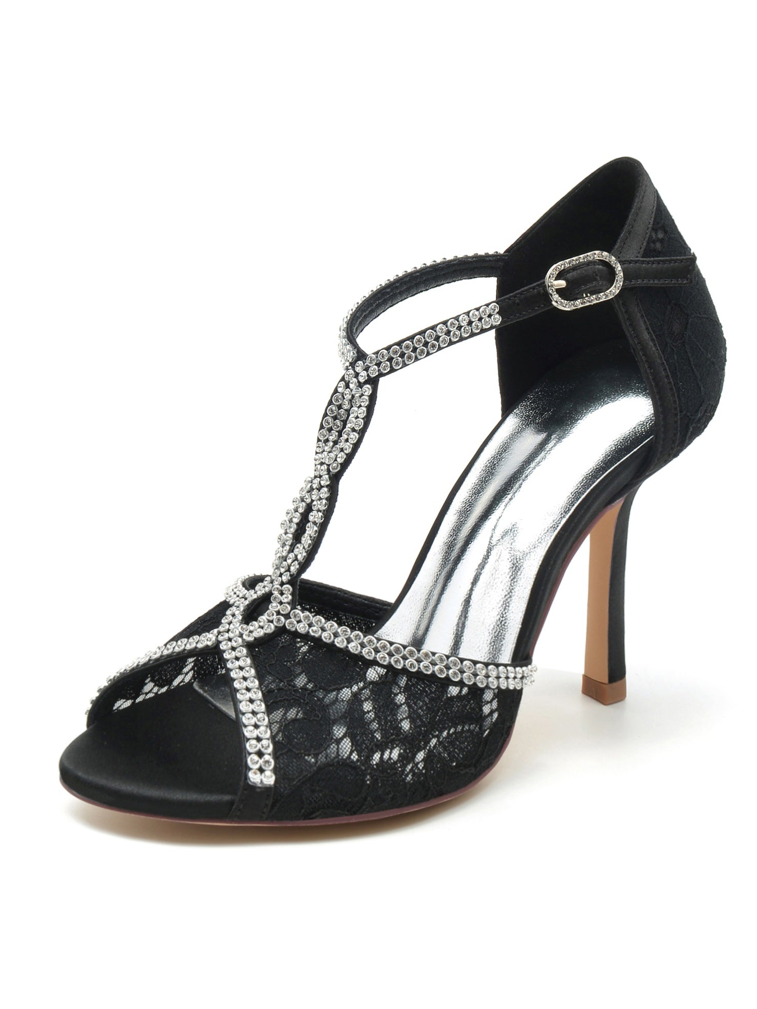 Bridal Lace High Heel Open Toe Shoes for Women