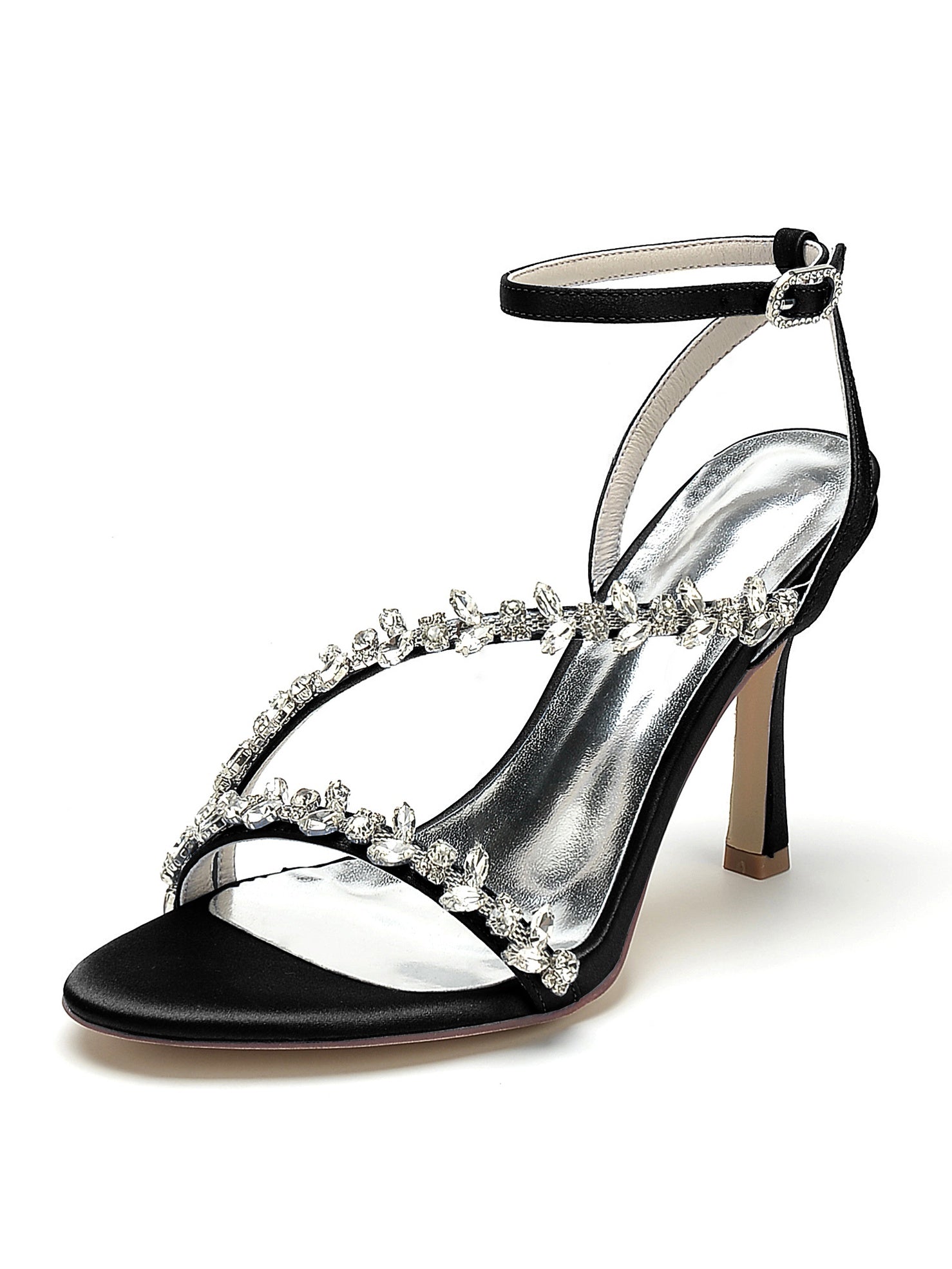 Bridal High Heel Open Toe Shoes with Rhinestones for Women