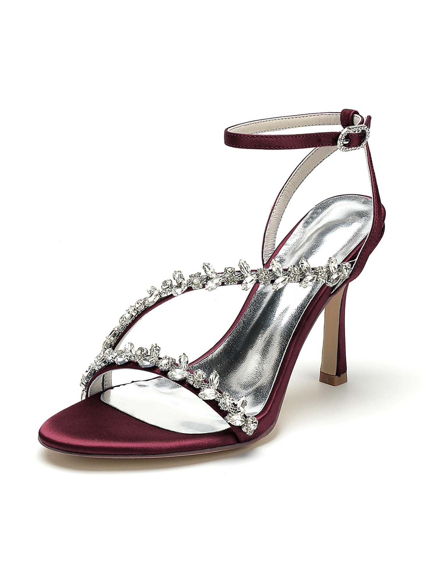 Bridal High Heel Open Toe Shoes with Rhinestones for Women