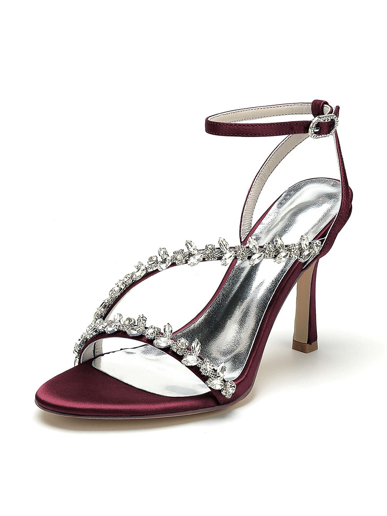 Bridal High Heel Open Toe Shoes with Rhinestones for Women