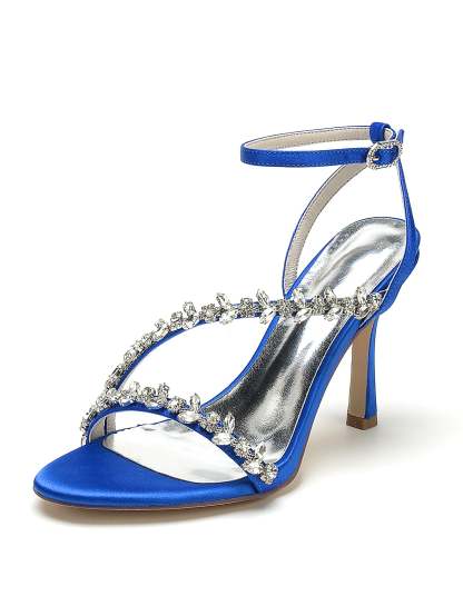 Bridal High Heel Open Toe Shoes with Rhinestones for Women