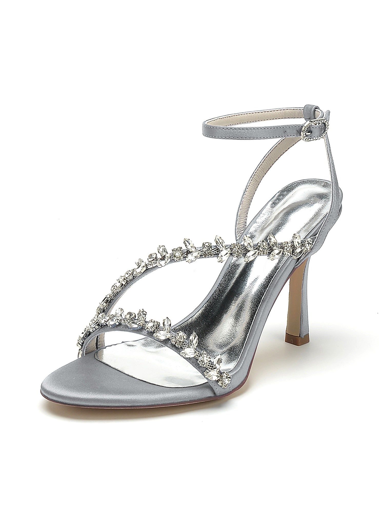 Bridal High Heel Open Toe Shoes with Rhinestones for Women