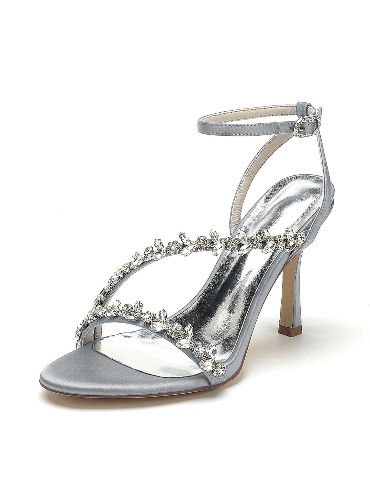 Bridal High Heel Open Toe Shoes with Rhinestones for Women