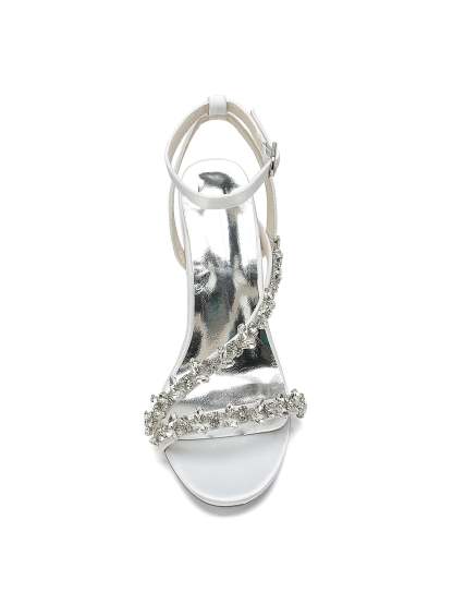 Bridal High Heel Open Toe Shoes with Rhinestones for Women