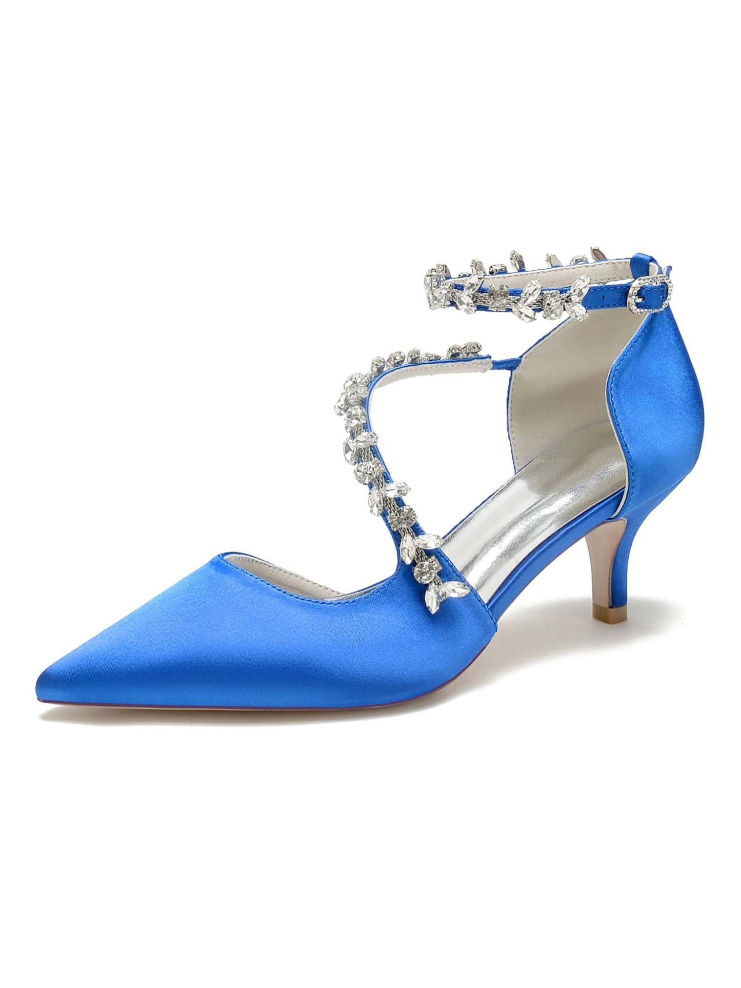 Bridal Shoes for Women with Rhinestones Mid Heel and Pointed Toe
