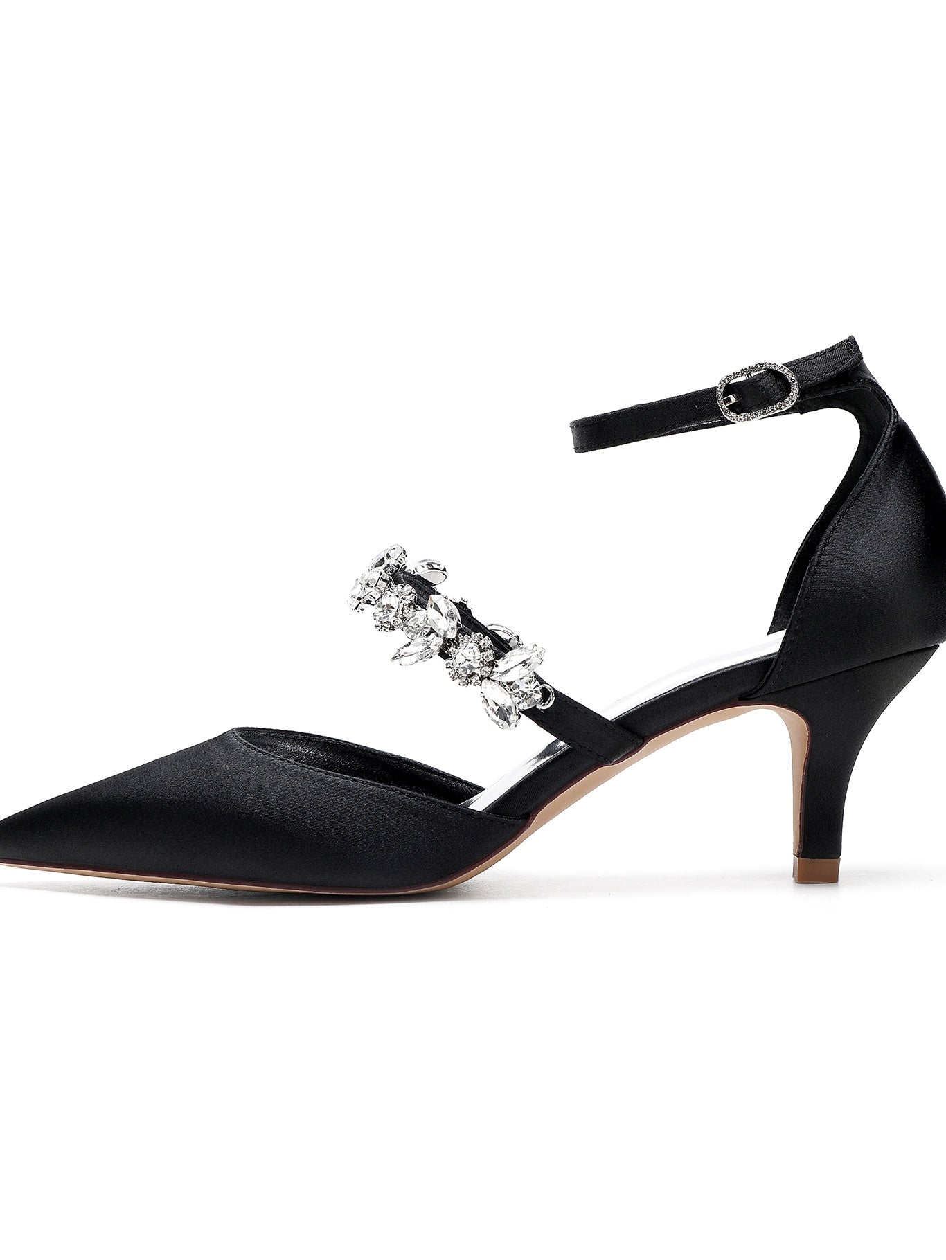 Bridesmaid Shoes for Women with Rhinestones Flat Heel and Pointed Toe