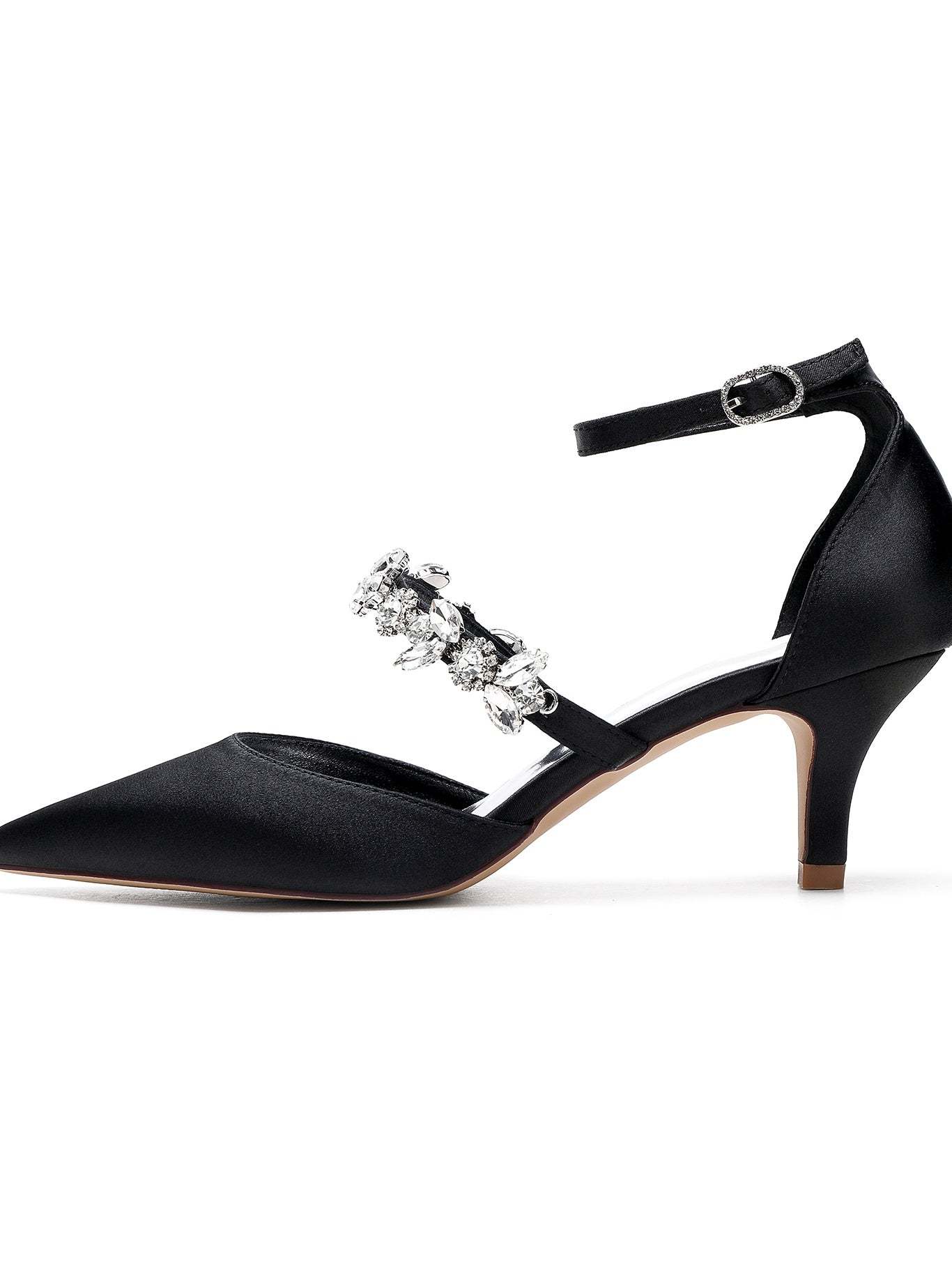 Bridesmaid Shoes for Women with Rhinestones Flat Heel and Pointed Toe