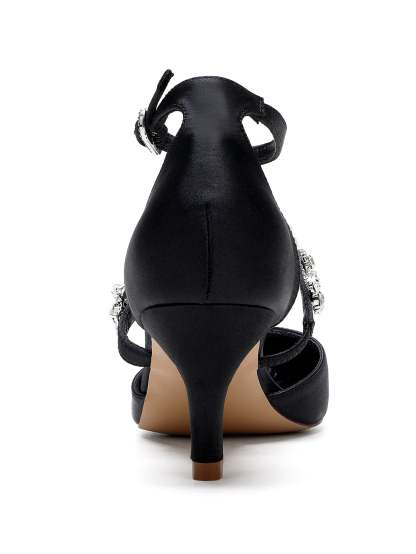 Bridesmaid Shoes for Women with Rhinestones Flat Heel and Pointed Toe