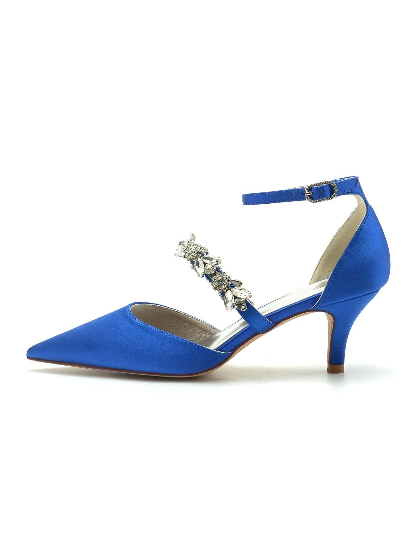 Bridesmaid Shoes for Women with Rhinestones Flat Heel and Pointed Toe