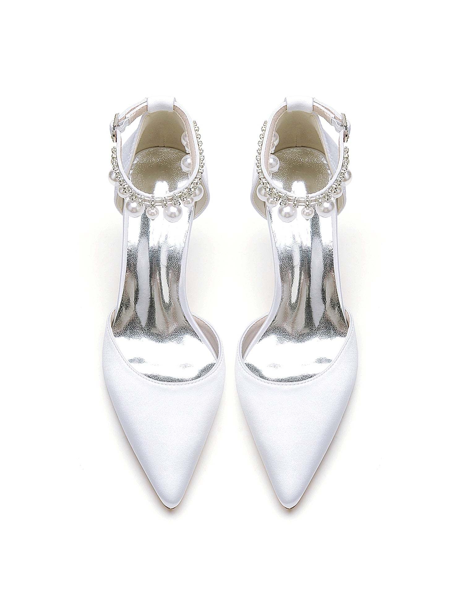 Beaded High Heel Bridesmaid Shoes with Pointed Toe for Women