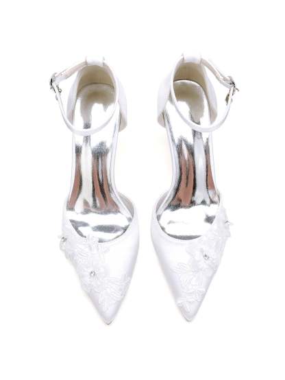 Bridal Shoes for Women with Applique Detail and Stiletto Heel