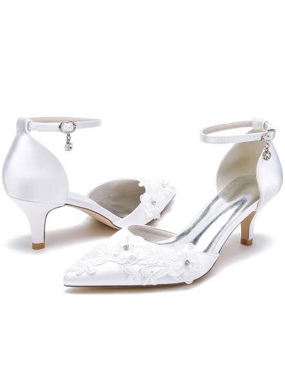 Bridal Shoes for Women with Applique Detail and Stiletto Heel