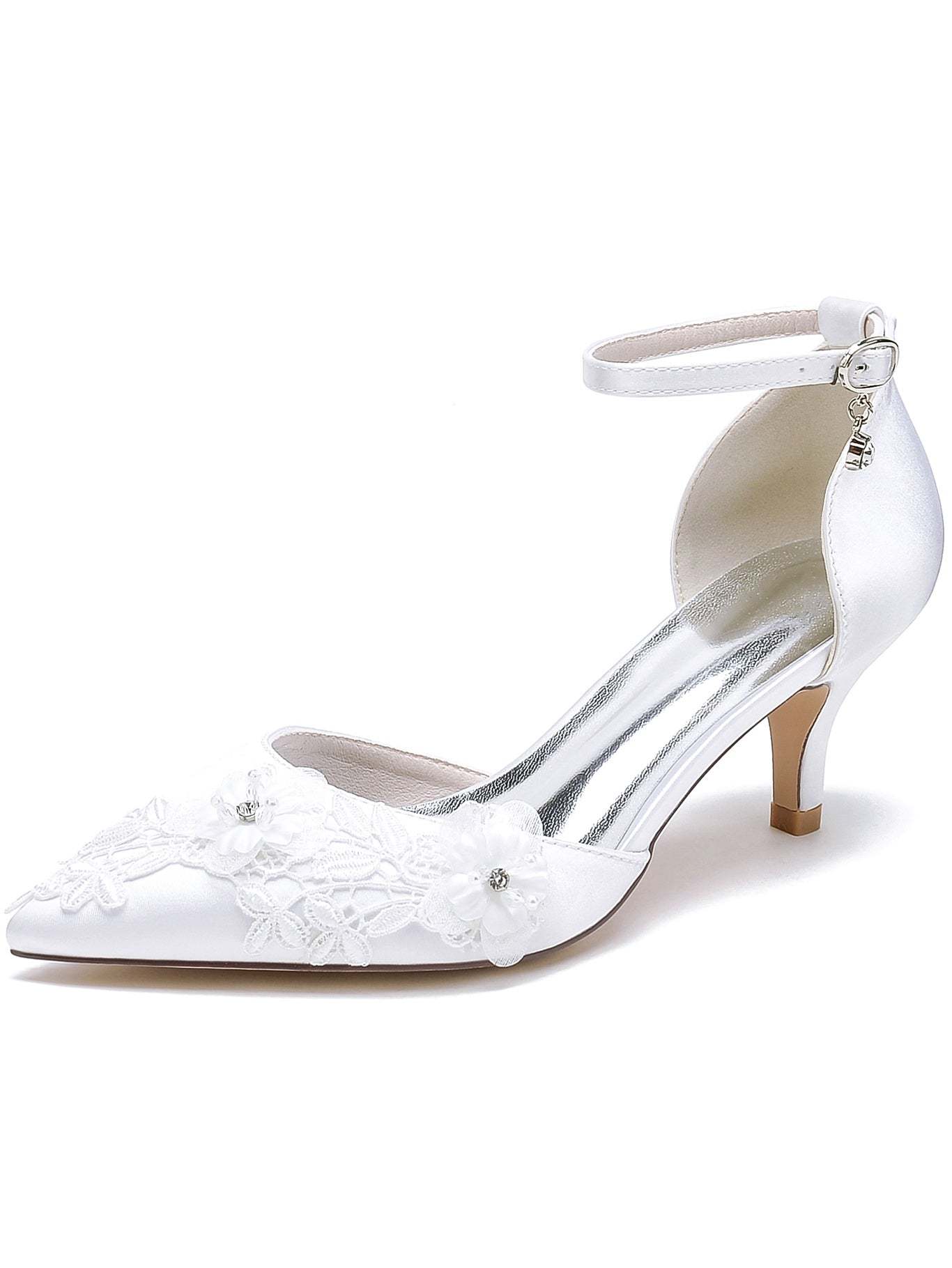 Bridal Shoes for Women with Applique Detail and Stiletto Heel