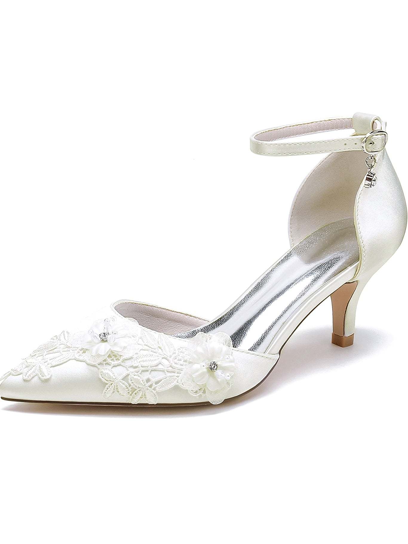 Bridal Shoes for Women with Applique Detail and Stiletto Heel