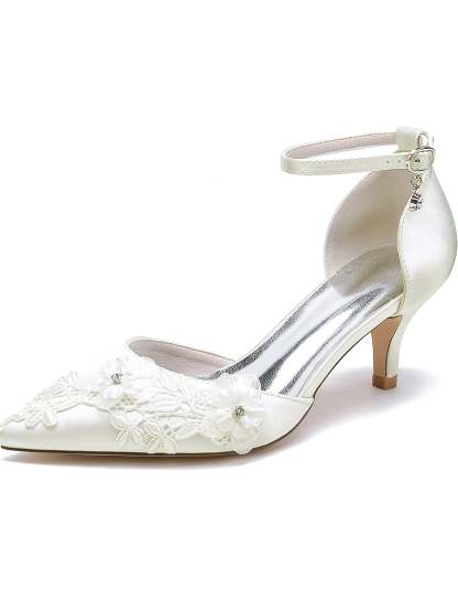 Bridal Shoes for Women with Applique Detail and Stiletto Heel