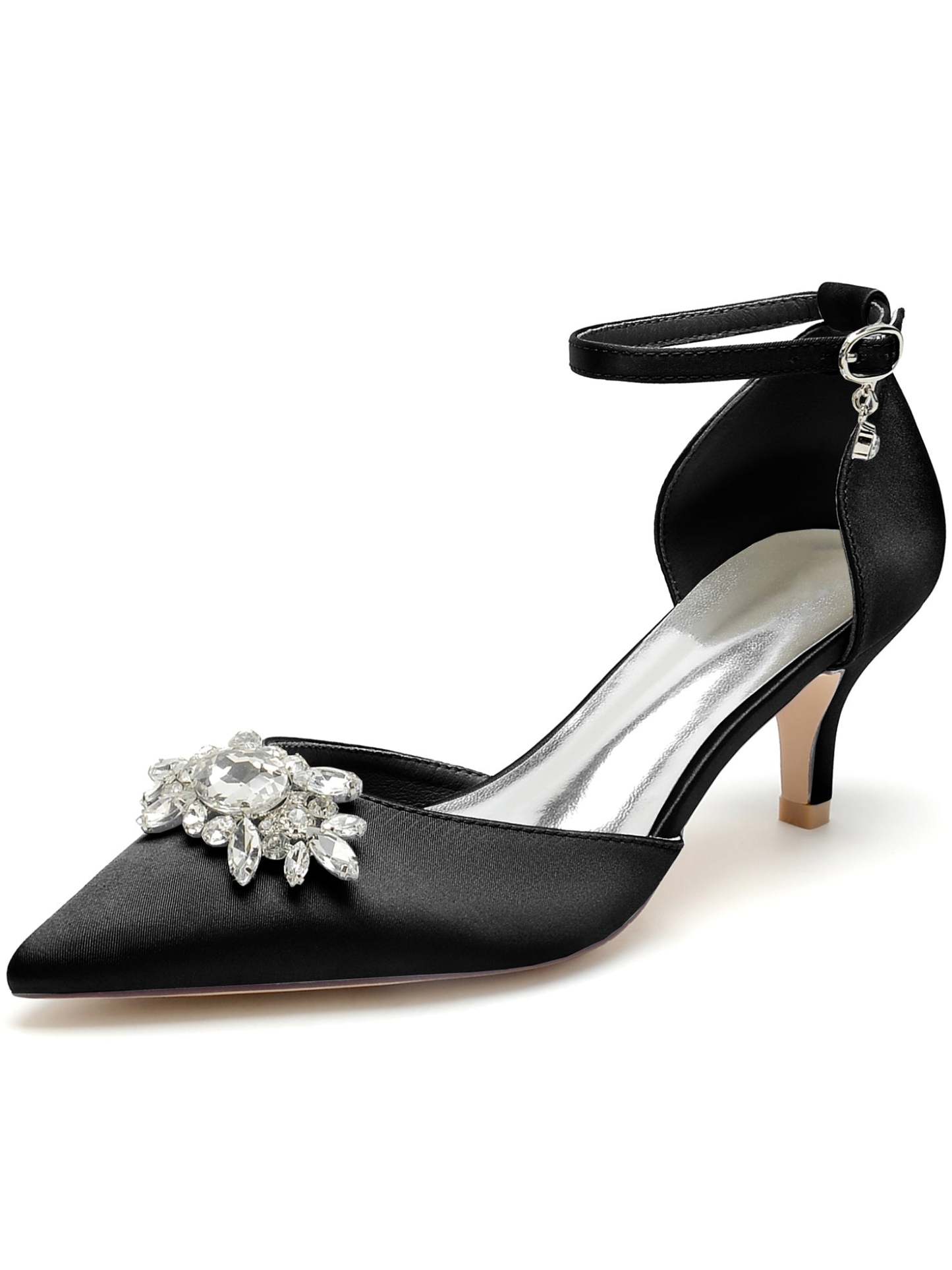 Bridal High Heel Shoes for Women with Rhinestones and Pointed Toe