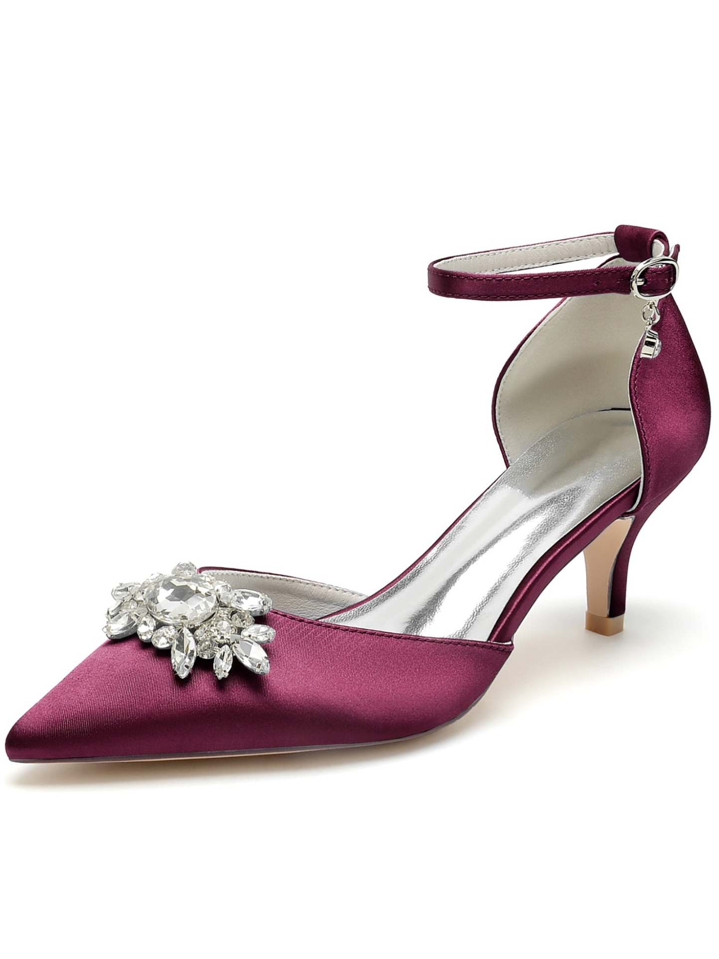 Bridal High Heel Shoes for Women with Rhinestones and Pointed Toe