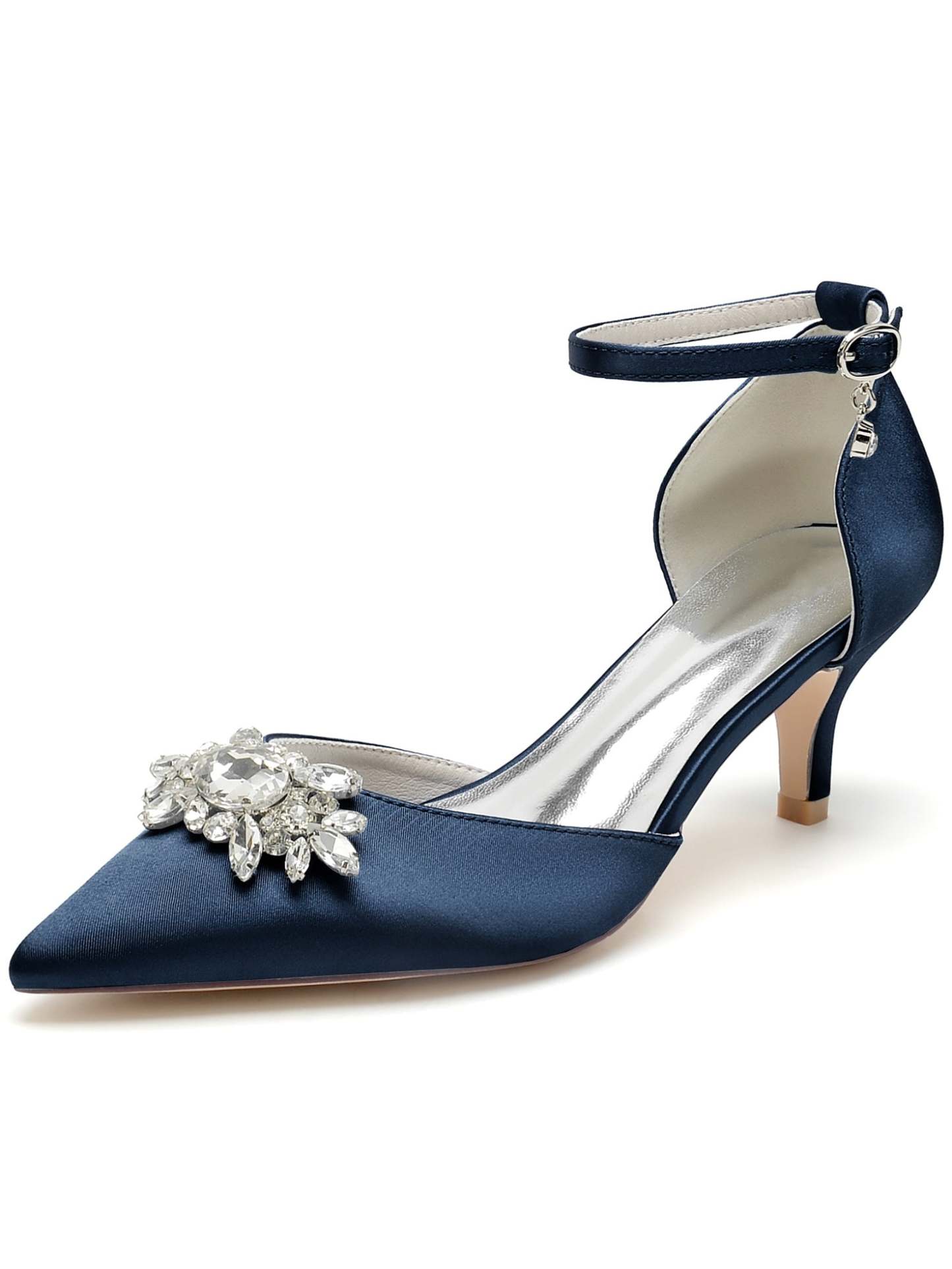 Bridal High Heel Shoes for Women with Rhinestones and Pointed Toe