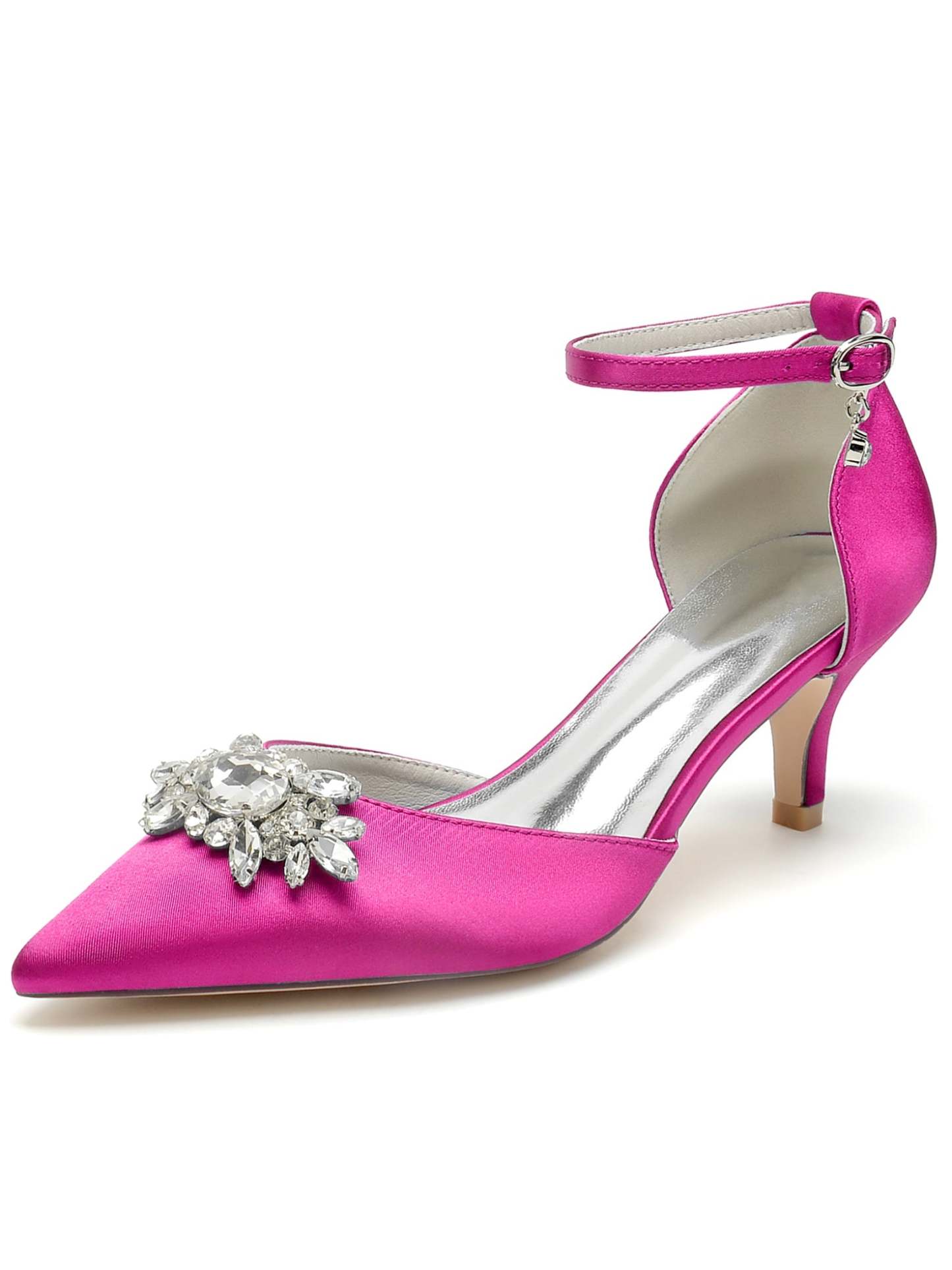 Bridal High Heel Shoes for Women with Rhinestones and Pointed Toe