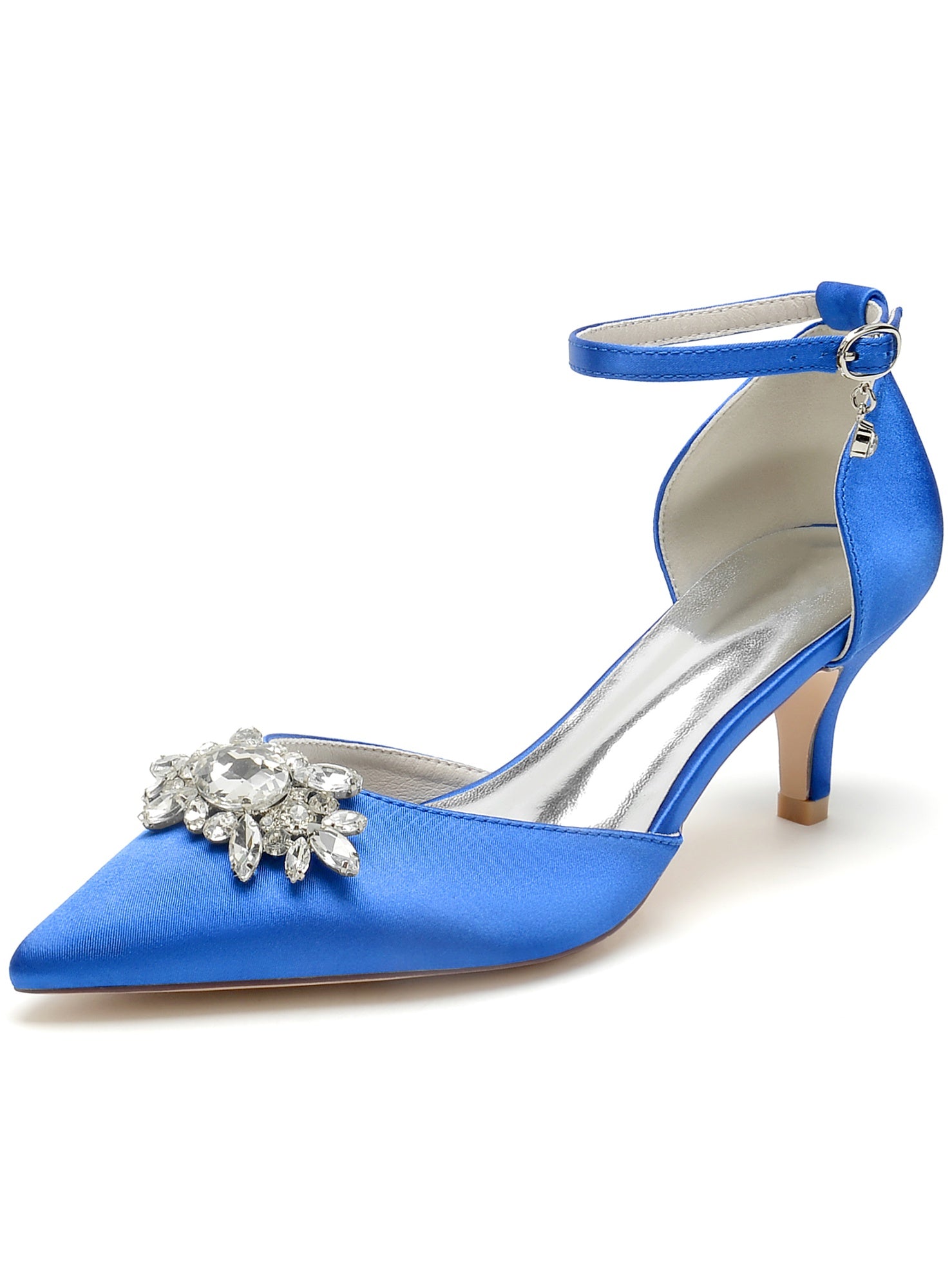 Bridal High Heel Shoes for Women with Rhinestones and Pointed Toe