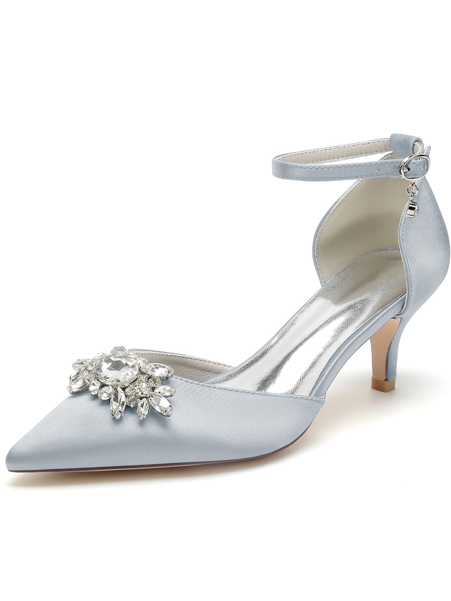 Bridal High Heel Shoes for Women with Rhinestones and Pointed Toe