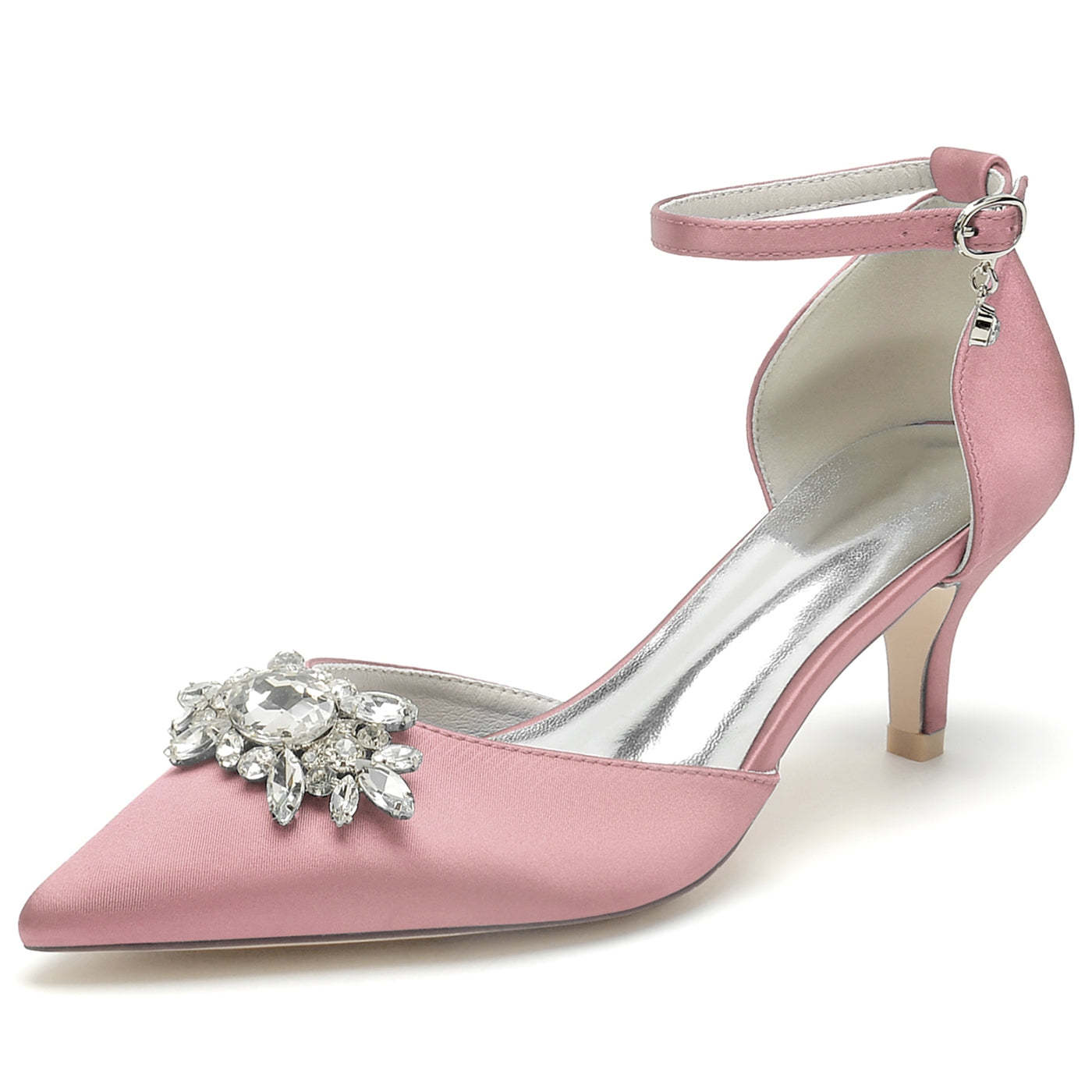 Bridal High Heel Shoes for Women with Rhinestones and Pointed Toe