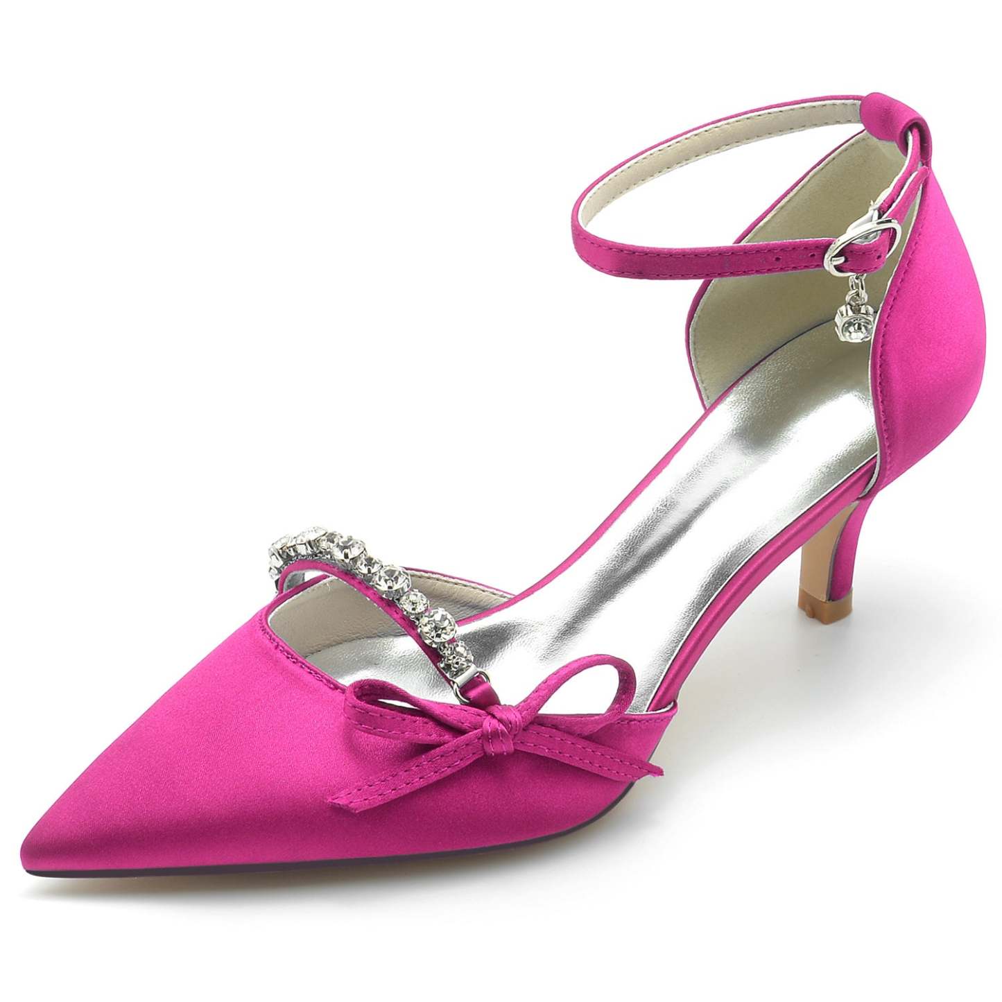 Bridal Shoes for Women with Rhinestone Bow and Pointed Toe