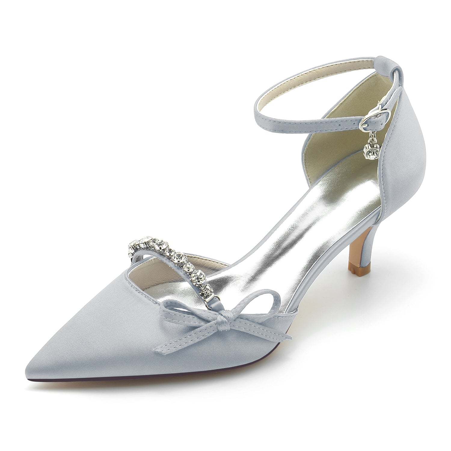 Bridal Shoes for Women with Rhinestone Bow and Pointed Toe