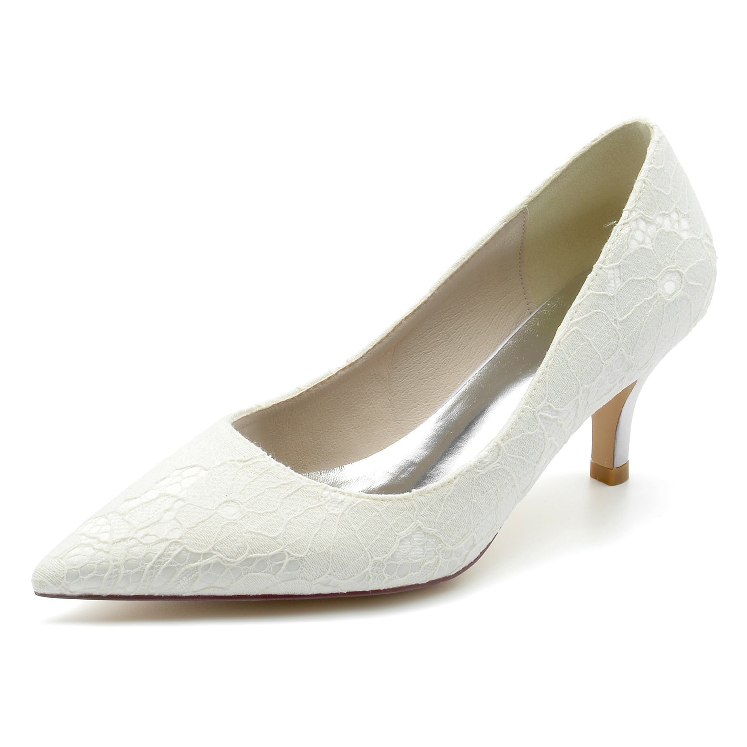 Elegant Bridal Shoes for Women with Delicate Lace and Pointed Toe