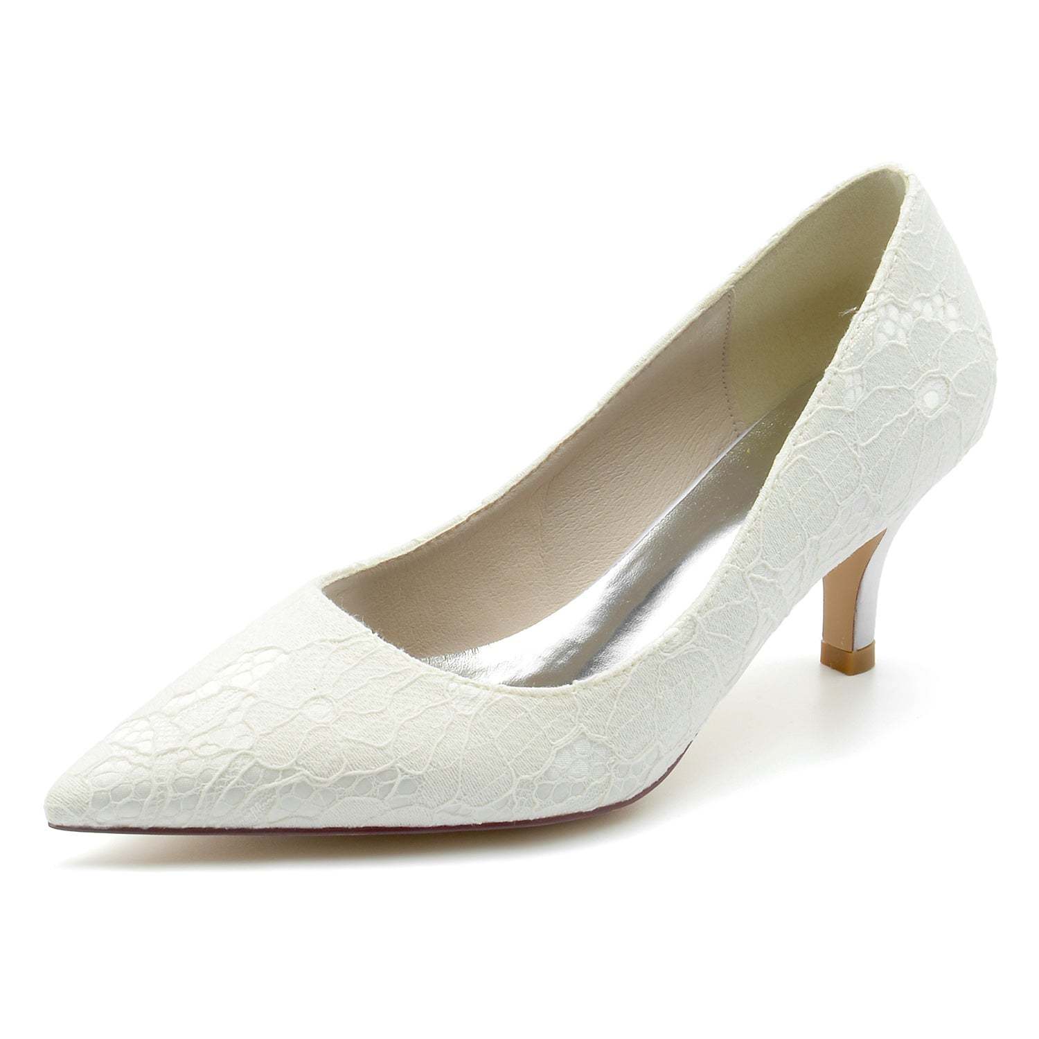 Elegant Bridal Shoes for Women with Delicate Lace and Pointed Toe
