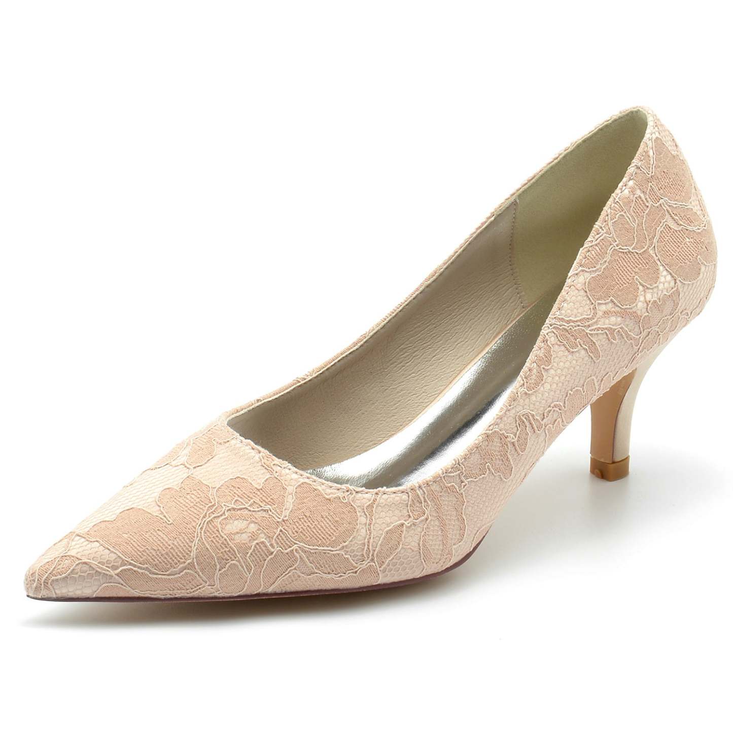 Elegant Bridal Shoes for Women with Delicate Lace and Pointed Toe