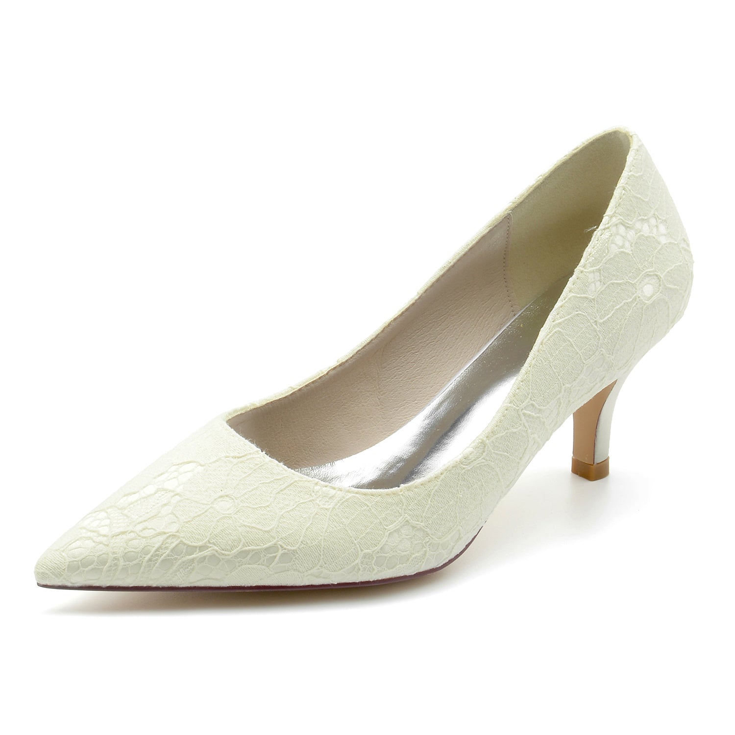 Elegant Bridal Shoes for Women with Delicate Lace and Pointed Toe