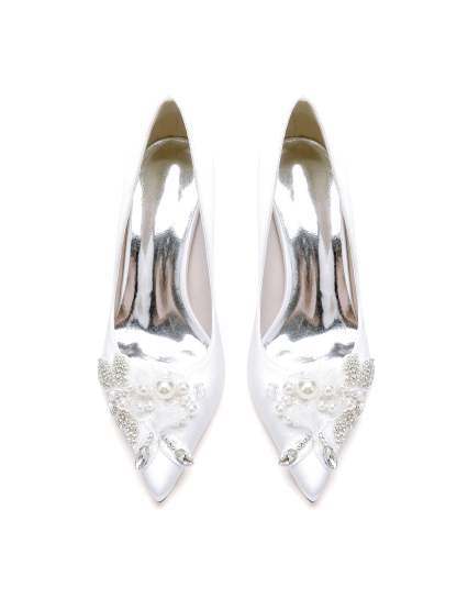 Bridal High Heel Lace Wedding Shoes for Women with Open Toe