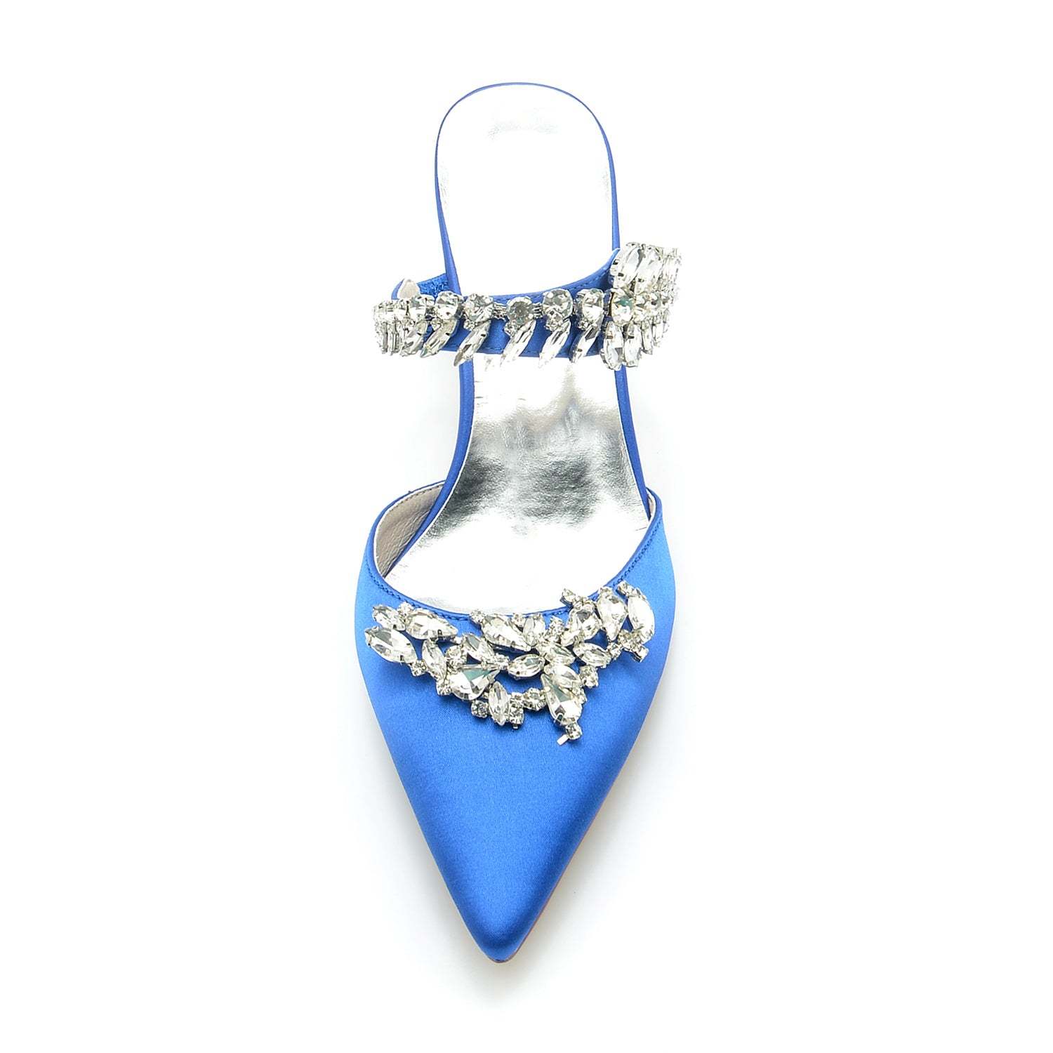 Bridal Mules for Women with Rhinestones and Pointed Toe