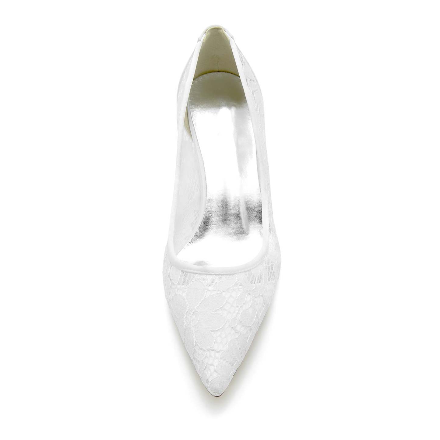 Bridal Shoes for Women with Satin Lace Mesh and Pointed Toe