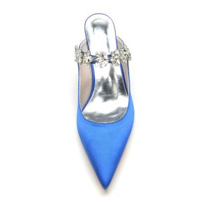 White Rhinestone Bridal Shoes for Women – Comfortable Mid Heel with Pointed Toe