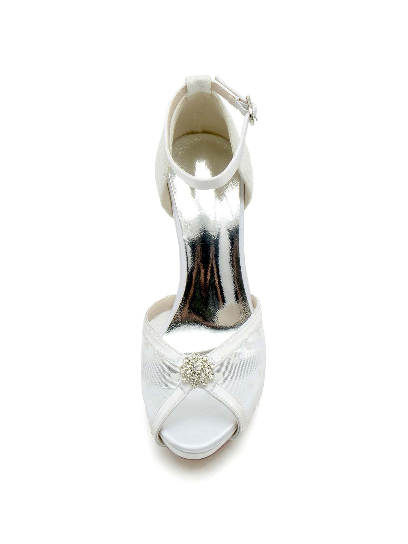 Bridesmaid Shoes for Women: Open-Toe Rhinestone High Heels