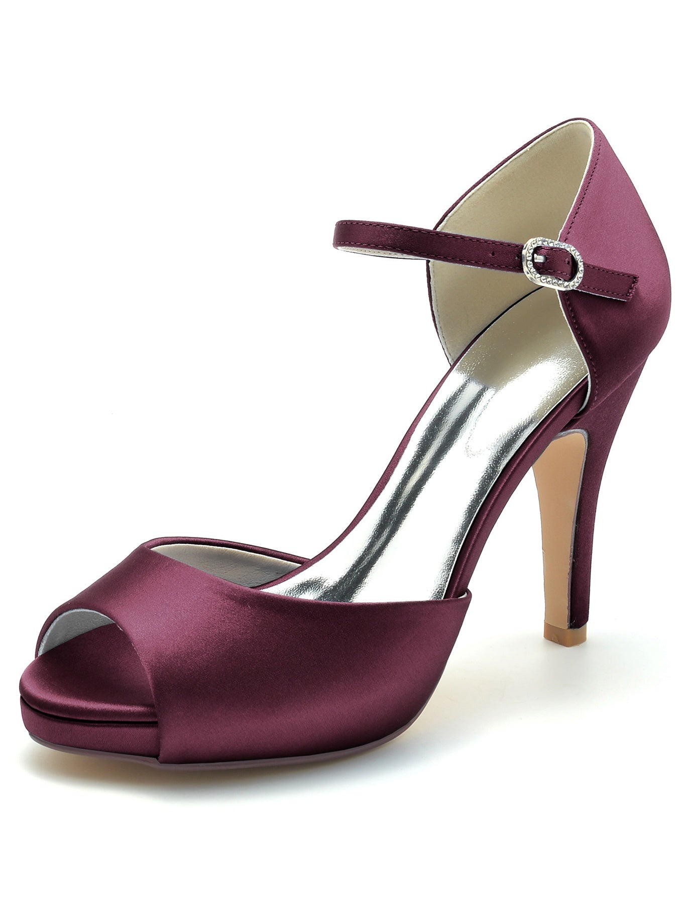 Bridesmaid's Open Toe High Heel Wedding Shoes for Women