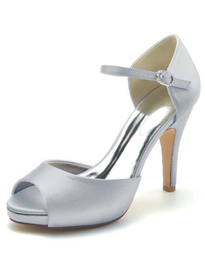 Bridesmaid's Open Toe High Heel Wedding Shoes for Women